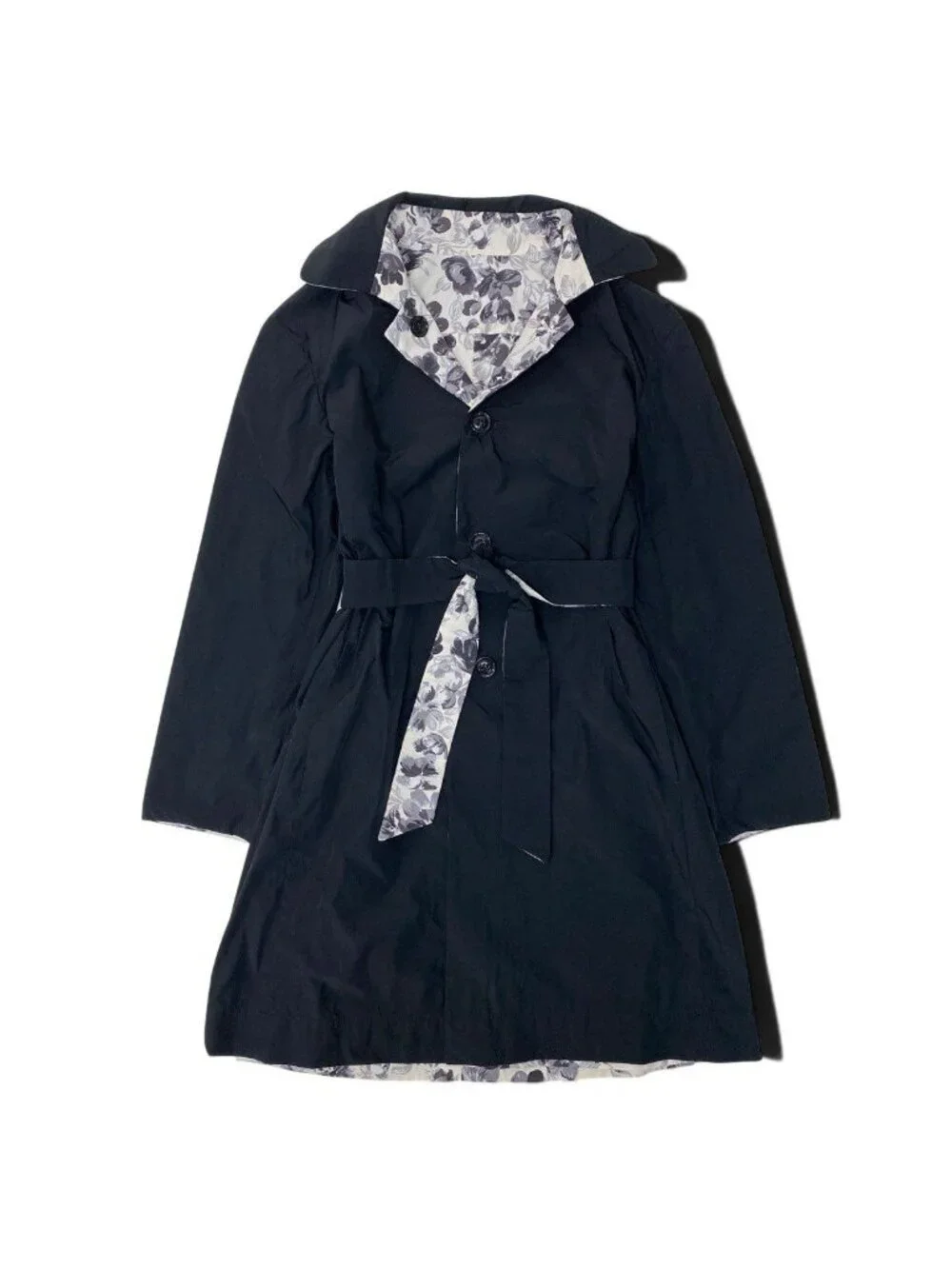 Max Mara Weekend Reversible Soutien Collar Coat Floral Print Lightweight 40